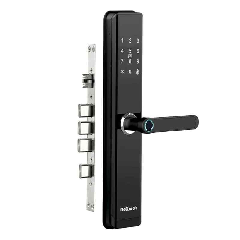 Nexmot NX Ultra Black Aluminium Zinc Alloy 5 Ways Access Methods Smart Digital Door Lock
