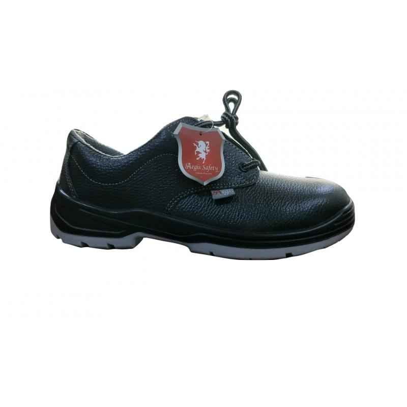 Aegis Steel Toe Black Work Safety Shoes, Size: 10