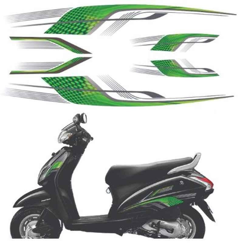 Just Rider 14x13cm Ac6 Graphic Scooter Side Sticker for Honda Activa (Pack of 3)