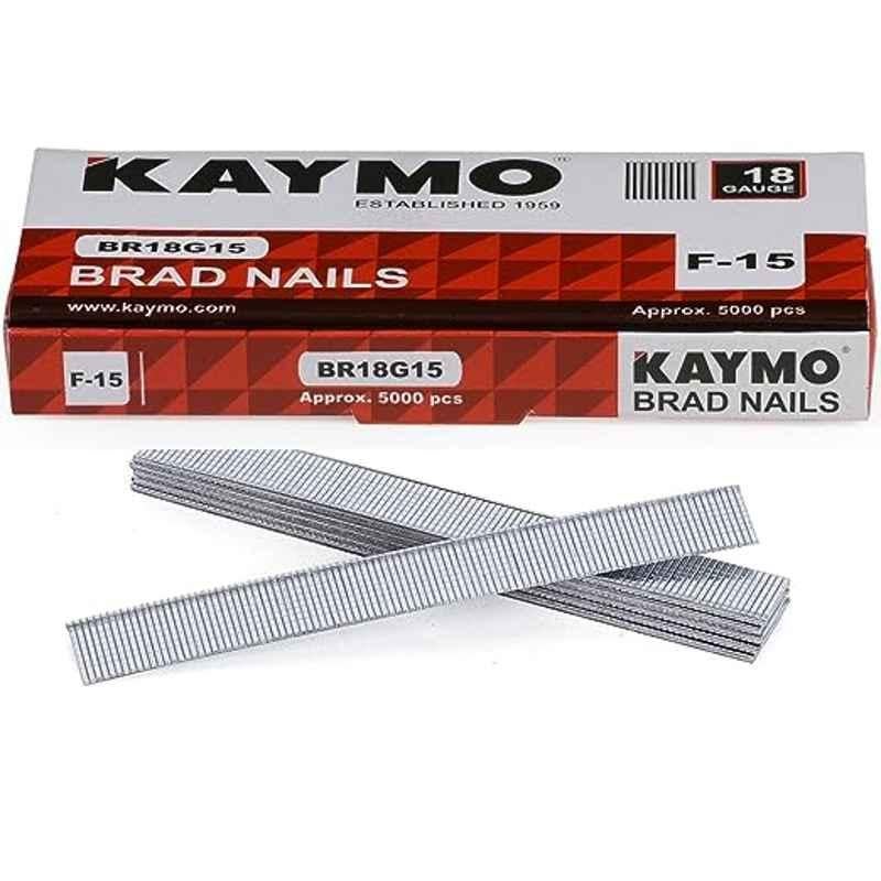 Kaymo F Series 5000 Pcs 15mm 18 Gauge Brad Nail Box, BR18G15