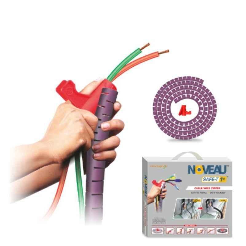 Noveau Safe-T-1ST 22mm 1.5mm Virgin HDPE Metallic Violet Cable Zipper with Colour Box, NSFZ22MV1105 (Pack of 2)