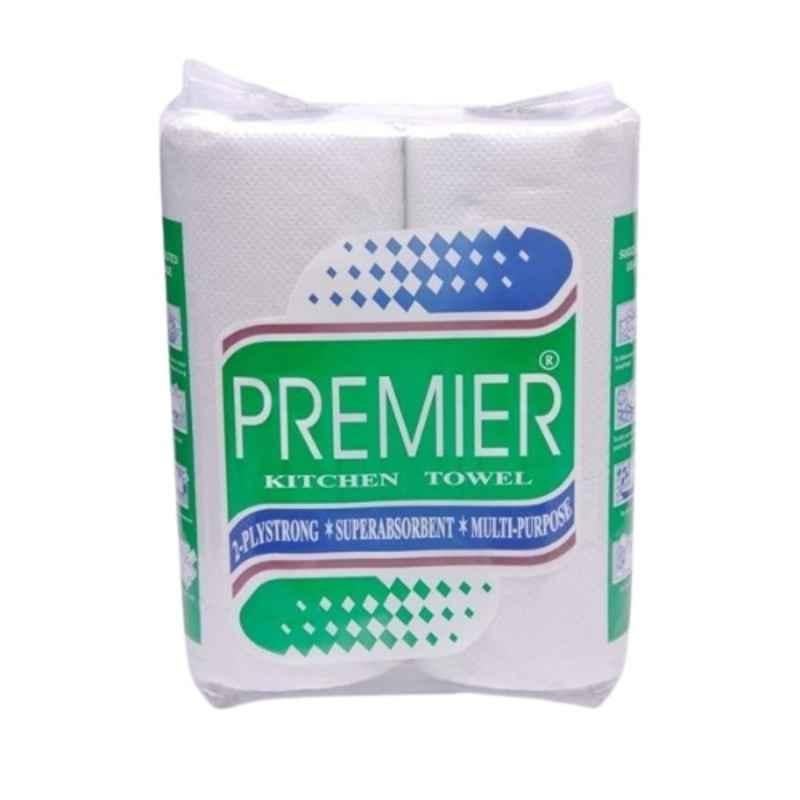 Premier 2 Pcs 60 Pulls 2 Ply Large Kitchen Tissue & Towel Paper Roll Set, P1KT002
