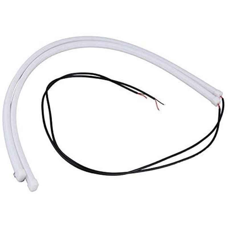 AOW Flexible 30cm Bike Headlight Neon LED DRL Tube (White) for KTM Duke 390 (Pack of 2)