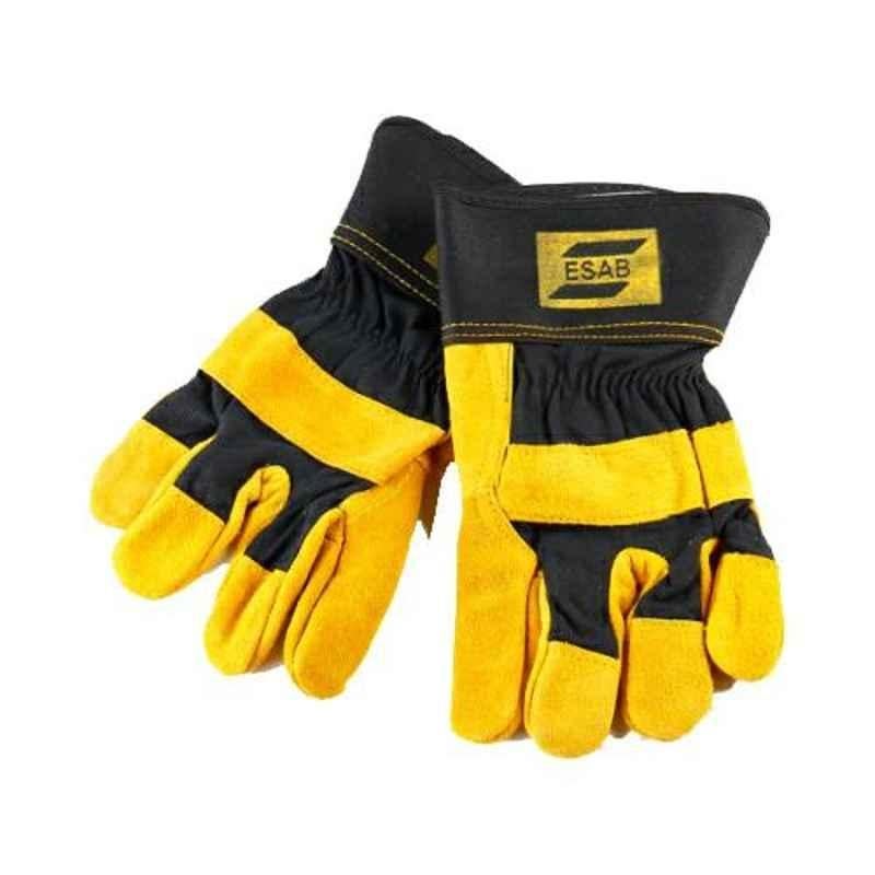 ESAB Yellow & Black Chrome Leather Heavy Duty Hand Gloves, Size: Standard (Pack of 20)