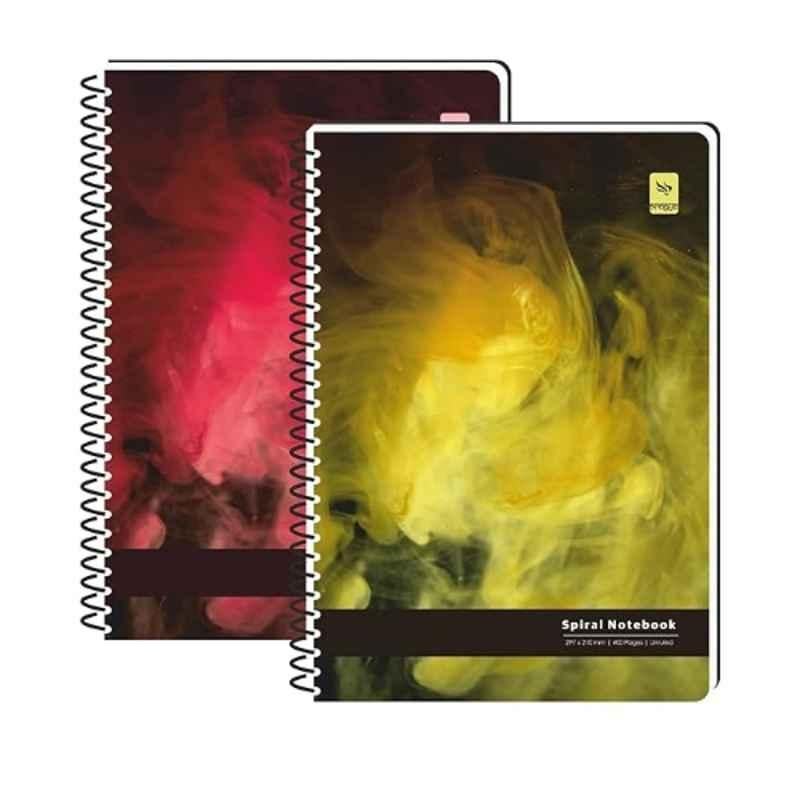 Pragya 180 Pages 21x29.7cm A4 Multicolour Spiral Notebook, PP199 (Pack of 2)