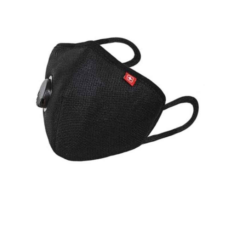 Swiss Military A95-M-BLK-FM3 Black Single Respirator Face Mask Combo