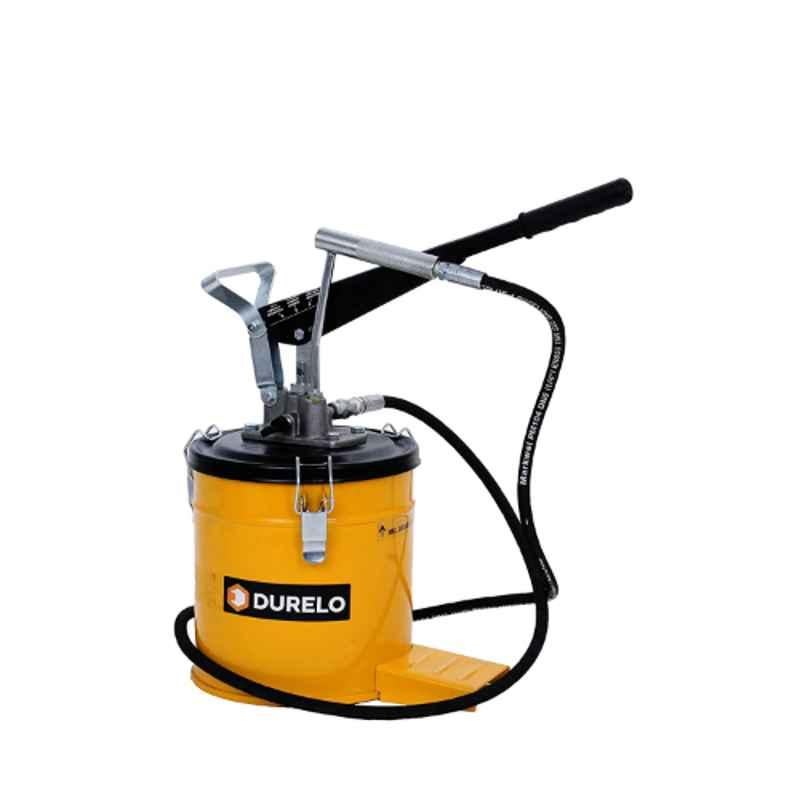 Durelo GBP-6 6kg Grease Gun Bucket with Handle, High Pressure Grease Pump, 2.2m High Pressure Hose & 4 Jaw Coupler