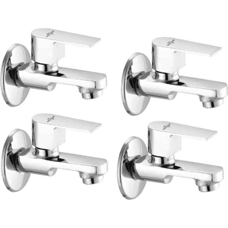 Neelkund Arya Brass Silver Chrome Finish 2 Way Bib Tap (Pack of 4)