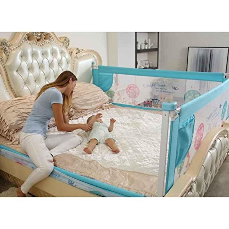 Safe-O-Kid 6x2.1ft Blue Washable Designer Bed Rail Guard for Baby, SOK9BDR2P0048 (Pack of 2)