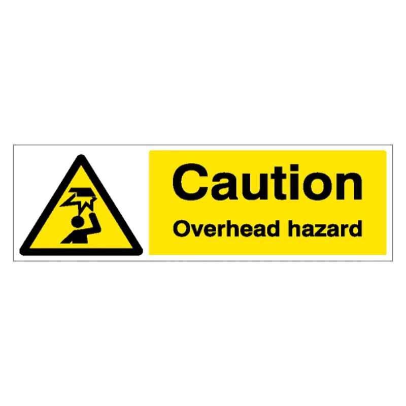 SUNSIGNS 300x100mm Vinyl Caution Overhead Hazard Signage, SN0210VNLOTHPIXAG