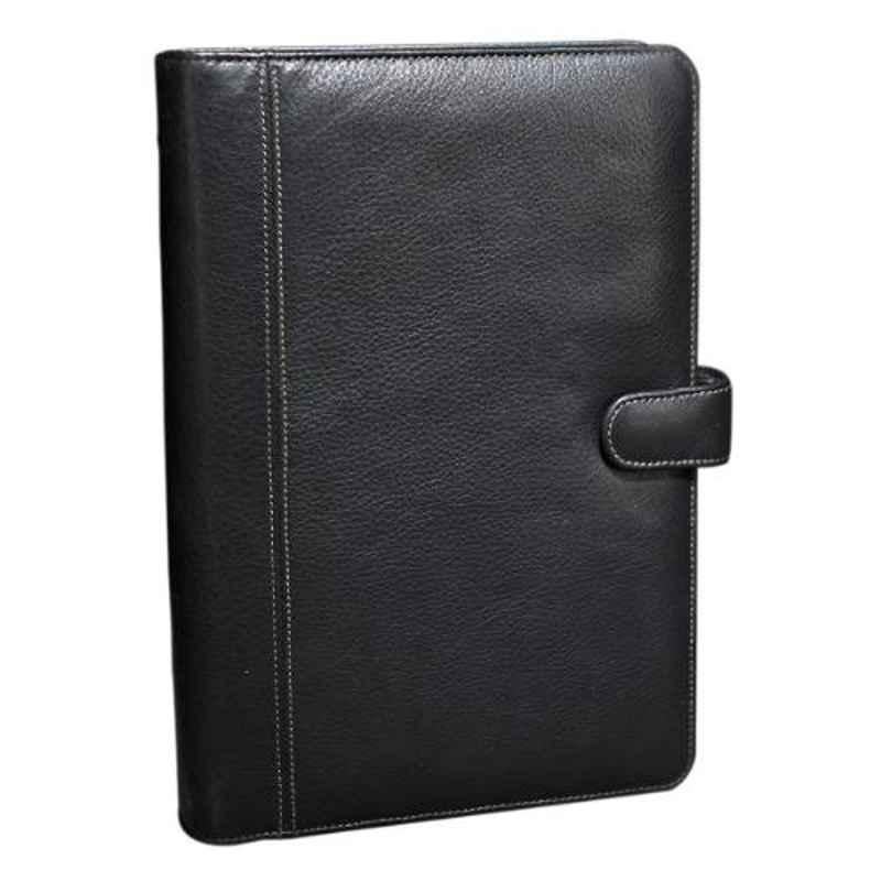 Elan Classic 165x30x235mm 6 Slots Leather Black Journal Outer Cover, ELJ-191-BL