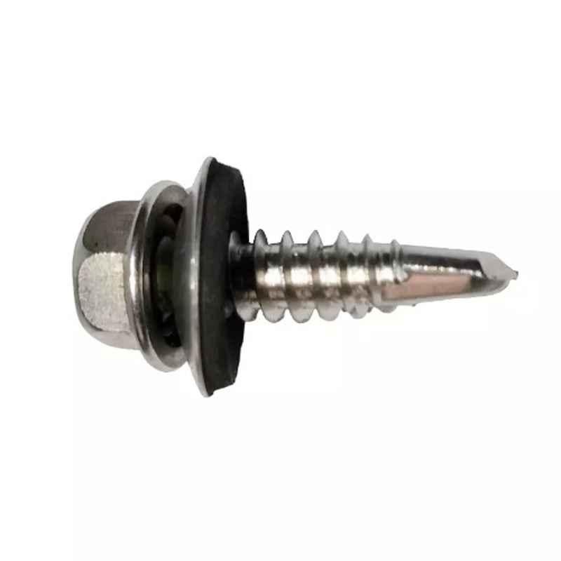 Candorr 6.3x100mm Stainless Steel Self Drilling Screw with Metal Bonded EPDM Washer, CAN0203