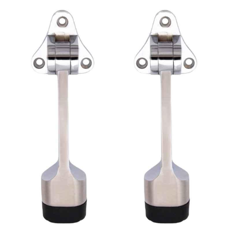 Atom DS003 Chrome Plated Silver Satin Finish Door Stopper (Pack of 2)