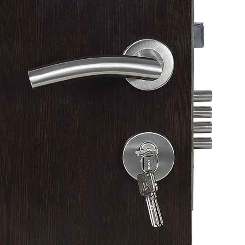 Handle Waala Rose MG1105-R-OSK Stainless Steel Silver One Side Key Mortise Door Lock Set