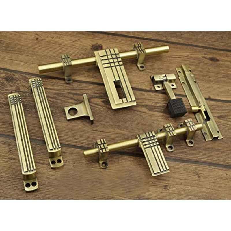 Jovial 6 Pcs Aluminium Antique Brass Single Door Fitting Accessories Kit, 1016-KT-126
