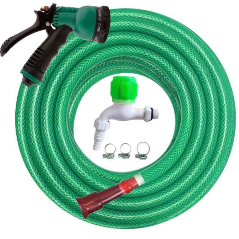 Cinagro 20m 1/2 inch Foam Hose Pipe with 8-Modes Nozzle Sprayer, Tap, Tap Connector & 3 Clamps Set, CIN-HOP-SPN-L20MWT
