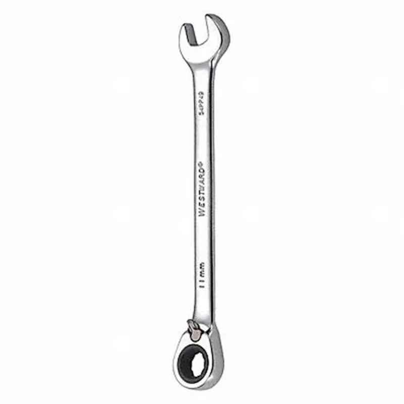 Westward 6-1/2 inch Alloy Steel Chrome Ratchet Wrench, 54PP49