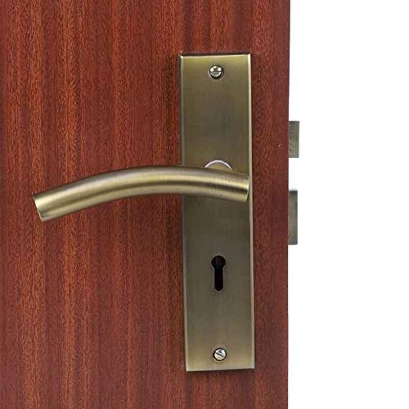 Homexpert MG1105 8 inch 60mm Stainless Steel Antique Brass Finish Cylindrical Plate Mortise Door Lock Set