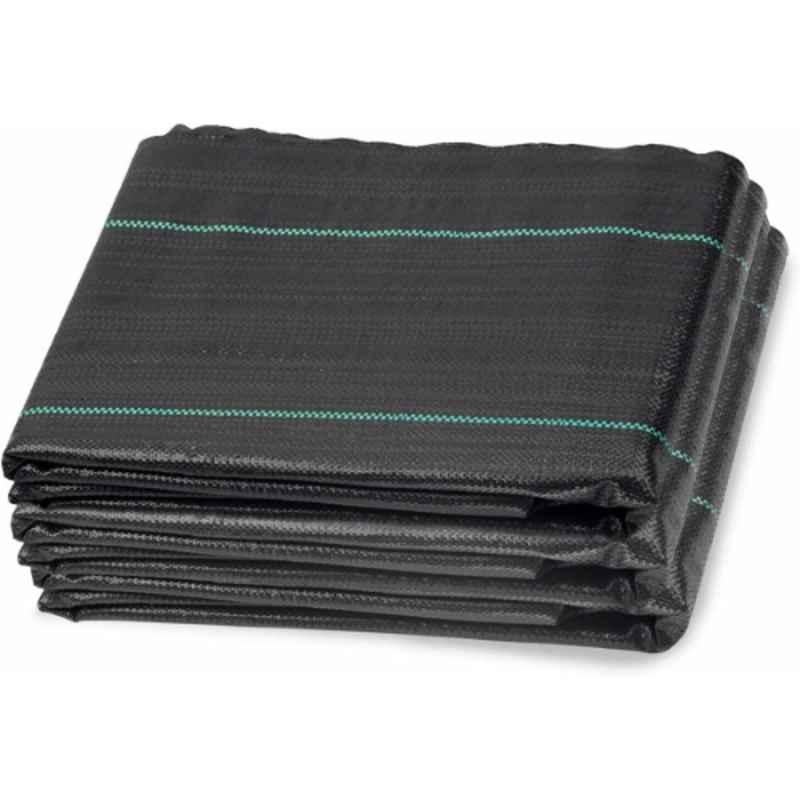 Singhal Premium 1x25m 110 GSM Polypropylene Black Sheet Mat for Garden Weed Control Barrier