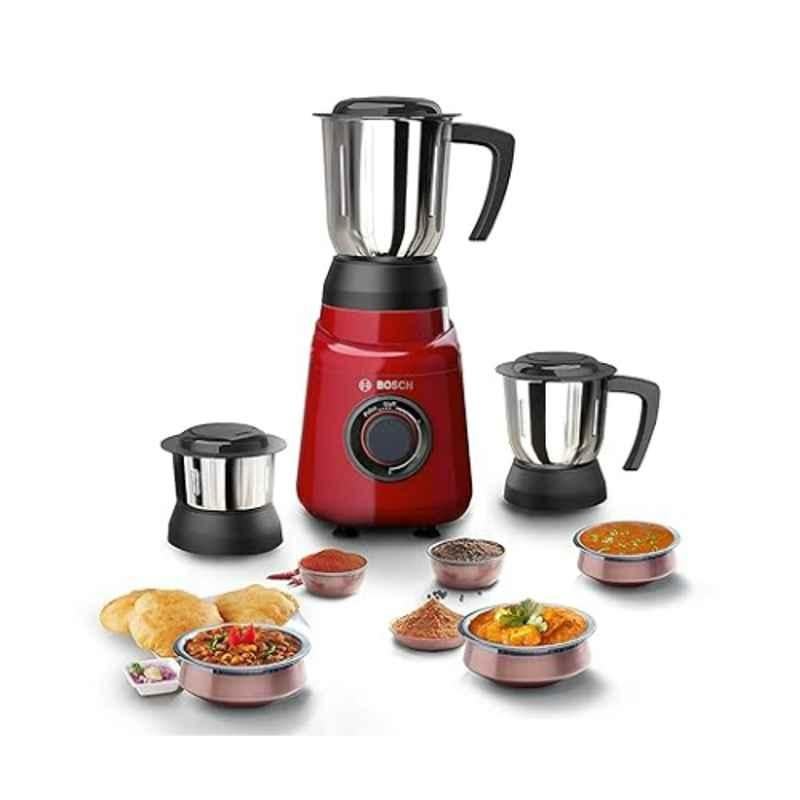 Bosch TrueMixx Joy 500W Red Mixer Blender & Grinder with 3 Jars, MGM2130RIN