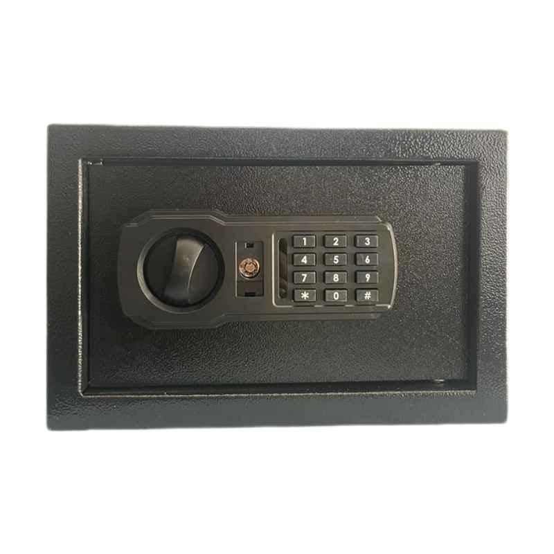 Swaggers 8.5L Iron Black Portable Mini Digital Safe Locker with Password & Key Security