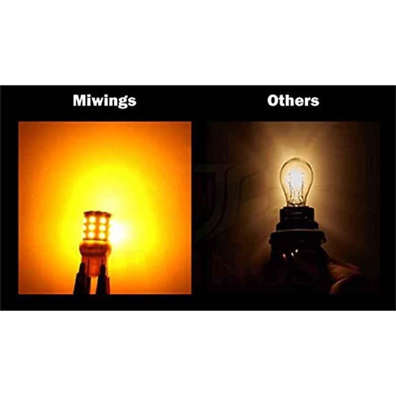 Miwings Super Bright 360Â° Reflecting 21 SD Led Indicator Bulbs Light Only For Royal Enfield Bikes Amber Color-Set Of 4