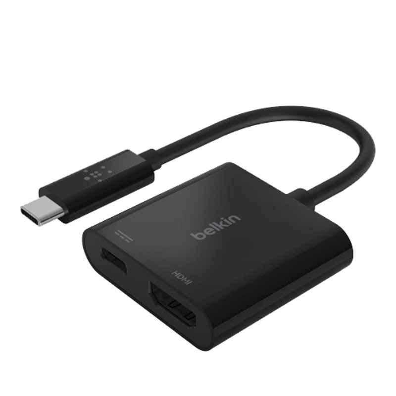 Belkin Black USB C to HDMI Adapter Plus Charger, AVC002btBK