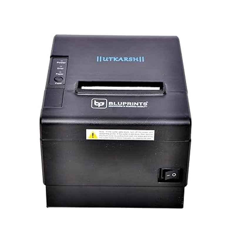 BluPrints UP 3 inch Auto Cutter USB + LAN POS Black Thermal Receipt Printer with 1 Year Warranty, Windows & Android Compatible