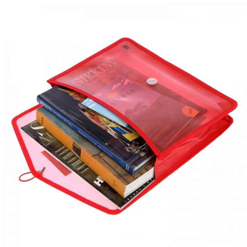 Solo Full Scape Super Line Pink Flexi Document Bag with Extra Net Pocket, DC554 (Pack of 10)