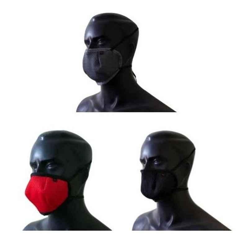 Adventure Worx FacePro 95 6 Layers Assorted Reusable Face Mask (Pack of 3)