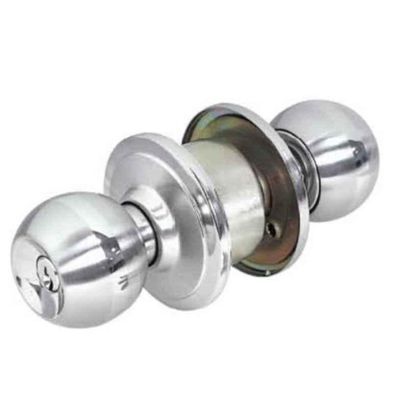 Smart Shophar Stainless Steel Silver Cylindrical Latch Lock with 3 Pieces Keys, 54783-SSLL-SLUK (Pack of 3)