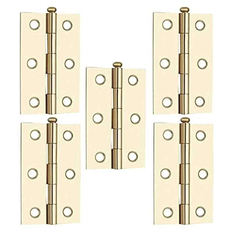 Screwtight 3 inch Iron Brass Finish Door & Cabinet Butt Hinge, â€ŽS170201EB-05 (Pack of 5)