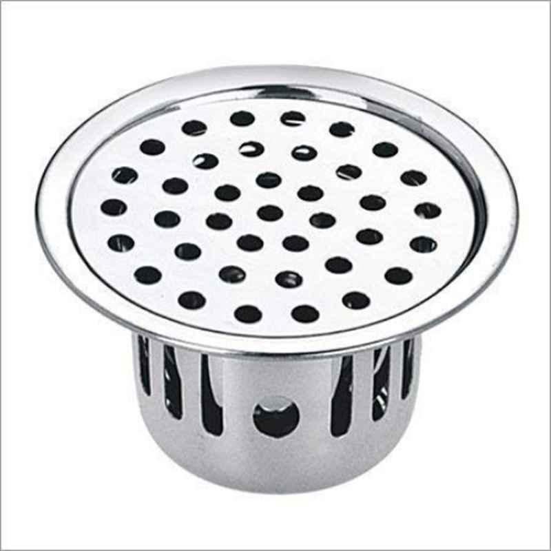 Logger Stainless Steel Chrome Finish Silver Trap Floor Drain
