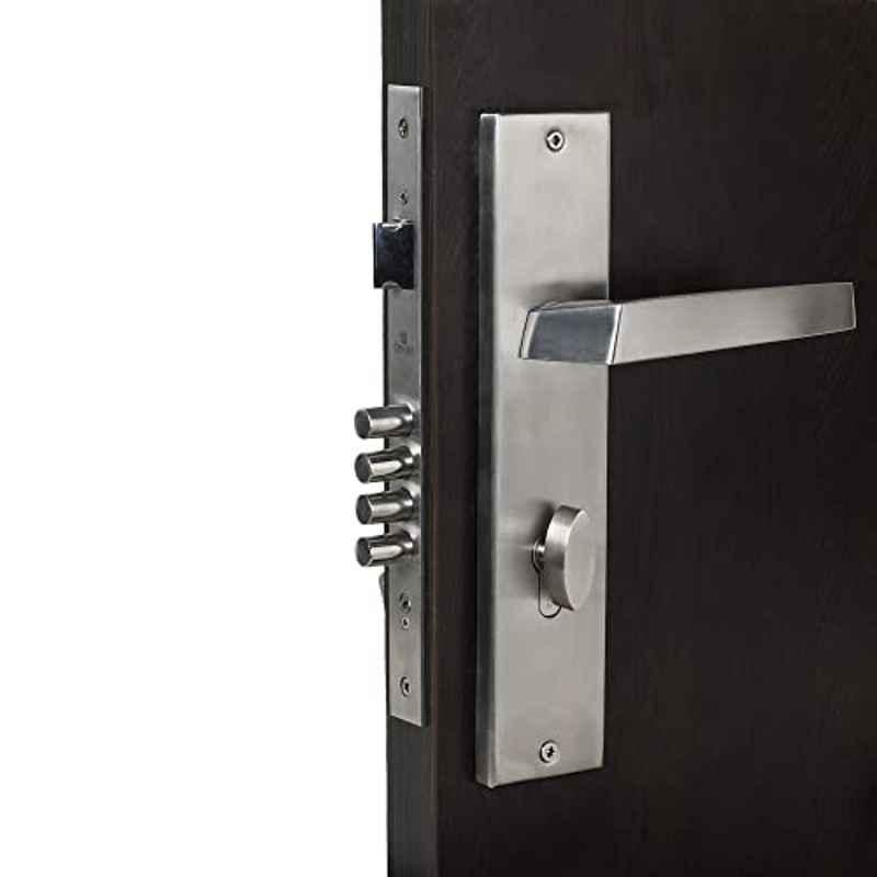 Homexpert Sana-OSK 10 inch 60mm Stainless Steel Silver Cylindrical Plate One Side Key Mortise Door Lock Set