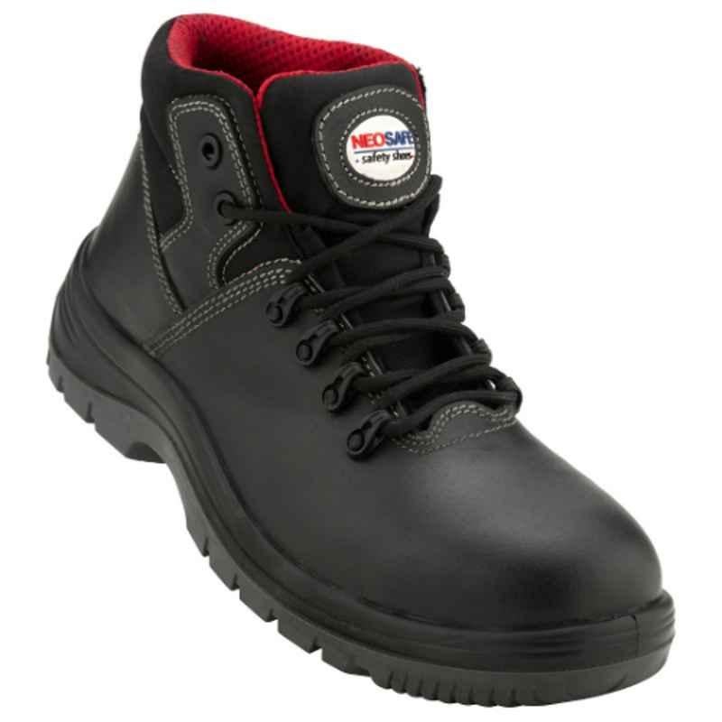 NEOSafe A2003-8 Kord Leather Black Safety Shoe with Toe Cap, KordA2003-11, Size 11