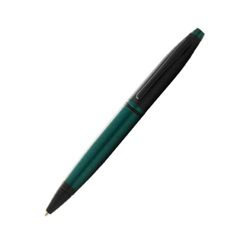 Cross Calais Black Ink Matte Green & Black Lacquer Finish Ballpoint Pen with 1 Pc Black xxlarge Refill Set, AT0112-25