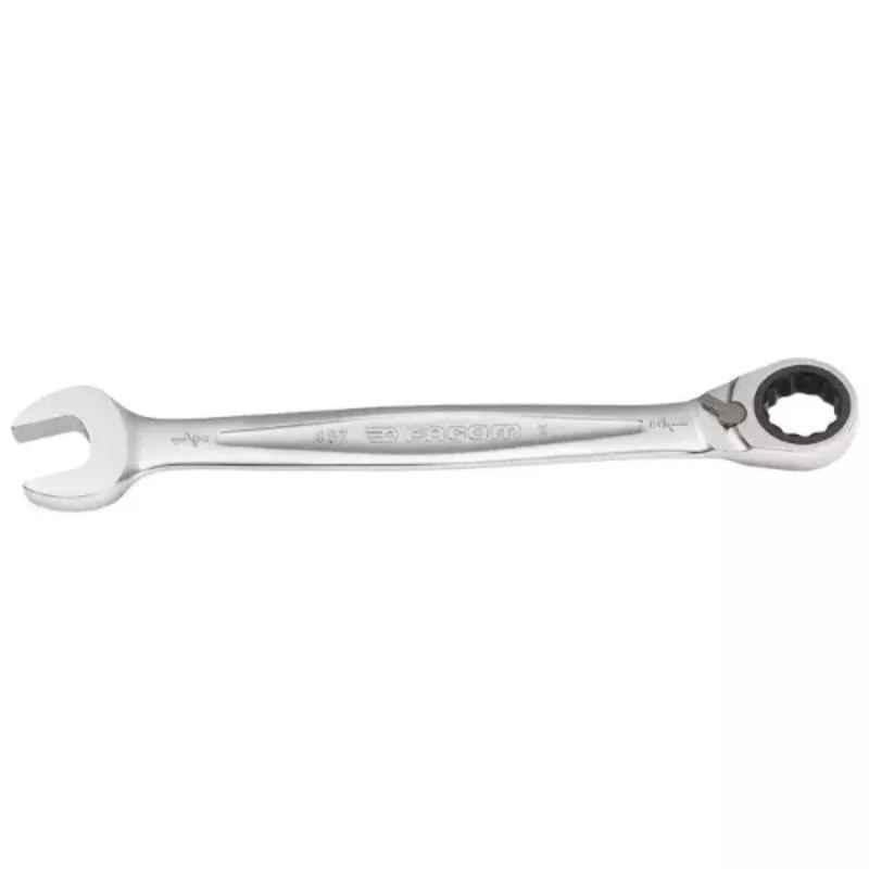 Facom 467.7/16 7/16 inch Satin Chrome Metric Ratchet Combination Wrench
