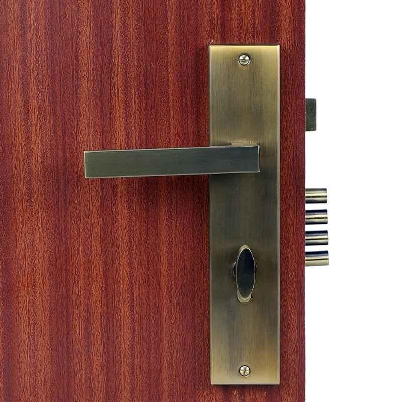 Handle Waala LB-301 10 inch 60mm Stainless Steel Antique Brass Finish One Side Key Heavy Duty Mortise Door Lock Set