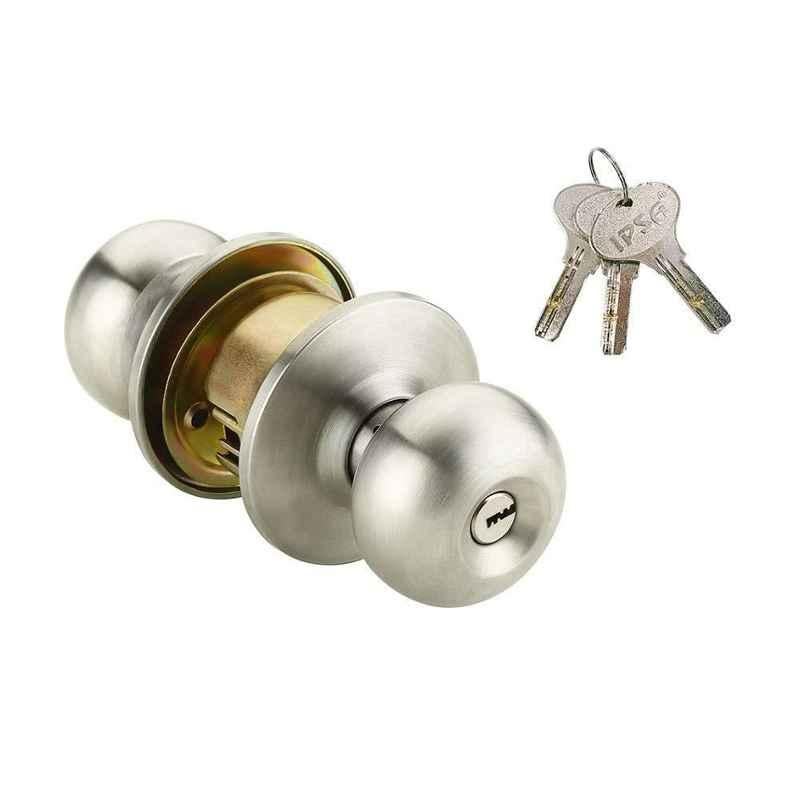 IPSA Metallic Steel Cylindrical Lock Lockset Tubular Knob with Computer Key, 8046