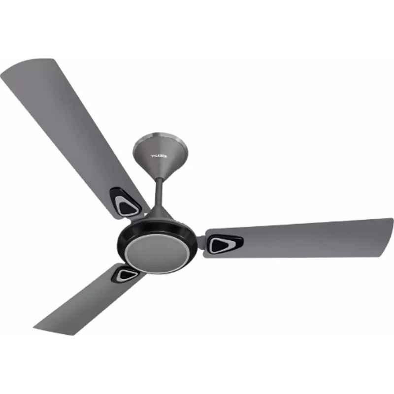 Lazer Euro 50W 1 Star Rich Grey & Chrome 3 Blade Premium High Speed Anti Dust Ceiling Fan, EURO48RGRC, Sweep: 1200 mm