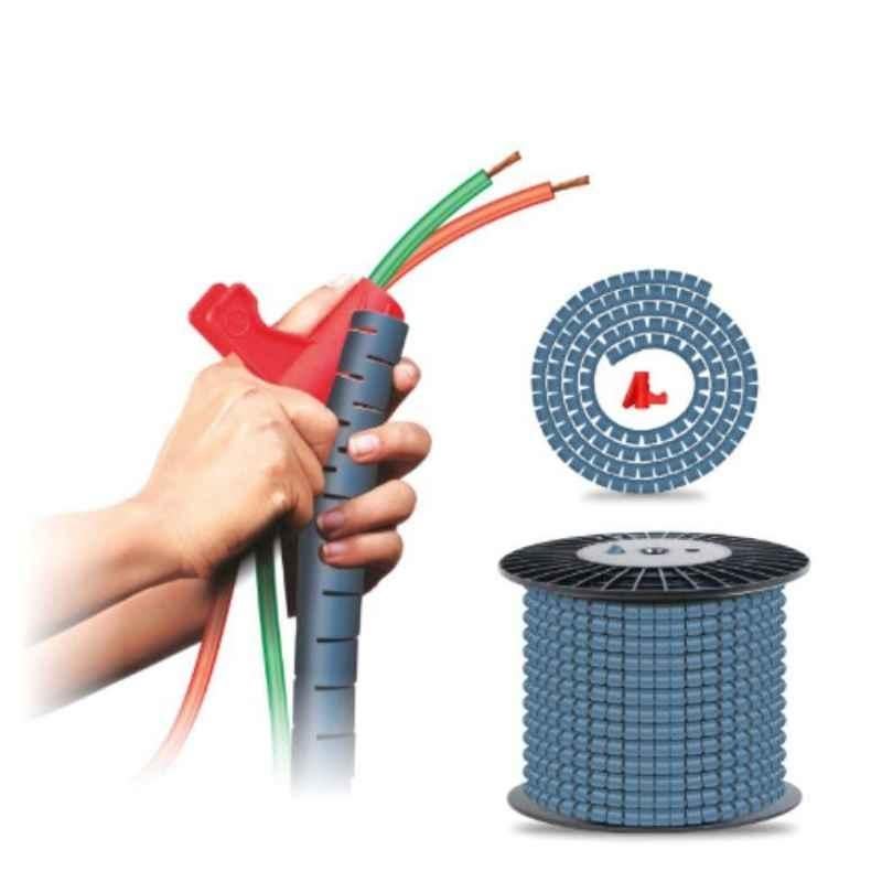Noveau Safe-T-1ST 16mm 10m Virgin HDPE Metallic Blue Cable Zipper, NSFZ16MU0010