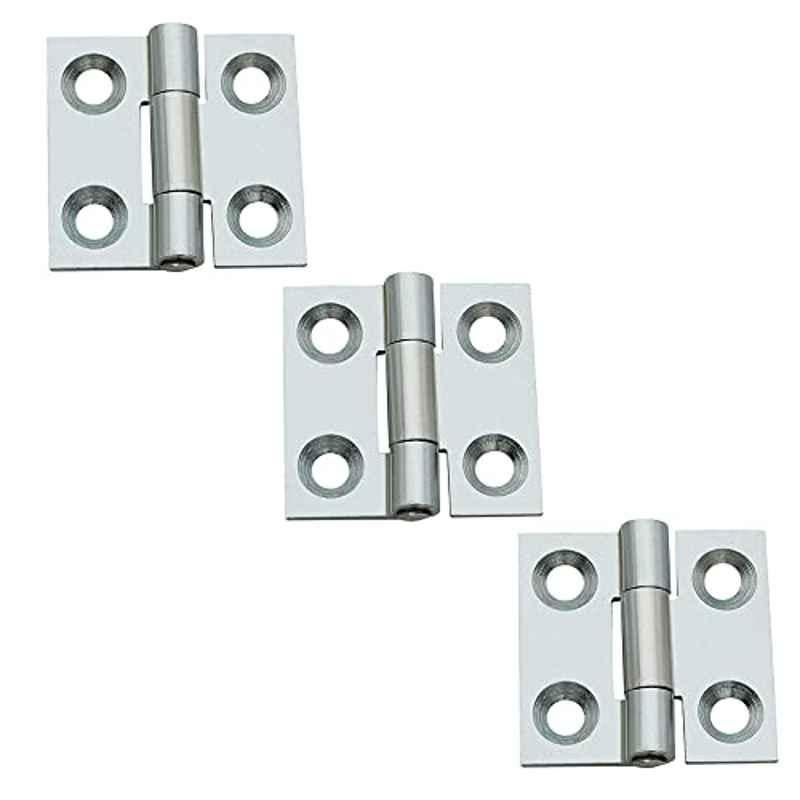 Screwtight 1 inch Iron Zinc Finish Small Cabinet Butt Hinge, â€ŽS170101BZP-3 (Pack of 3)