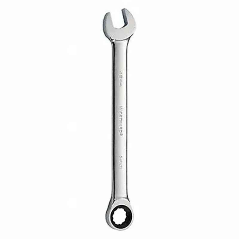 Westward 25-3/8 inch Alloy Steel Chrome Ratchet Wrench, 54PN71