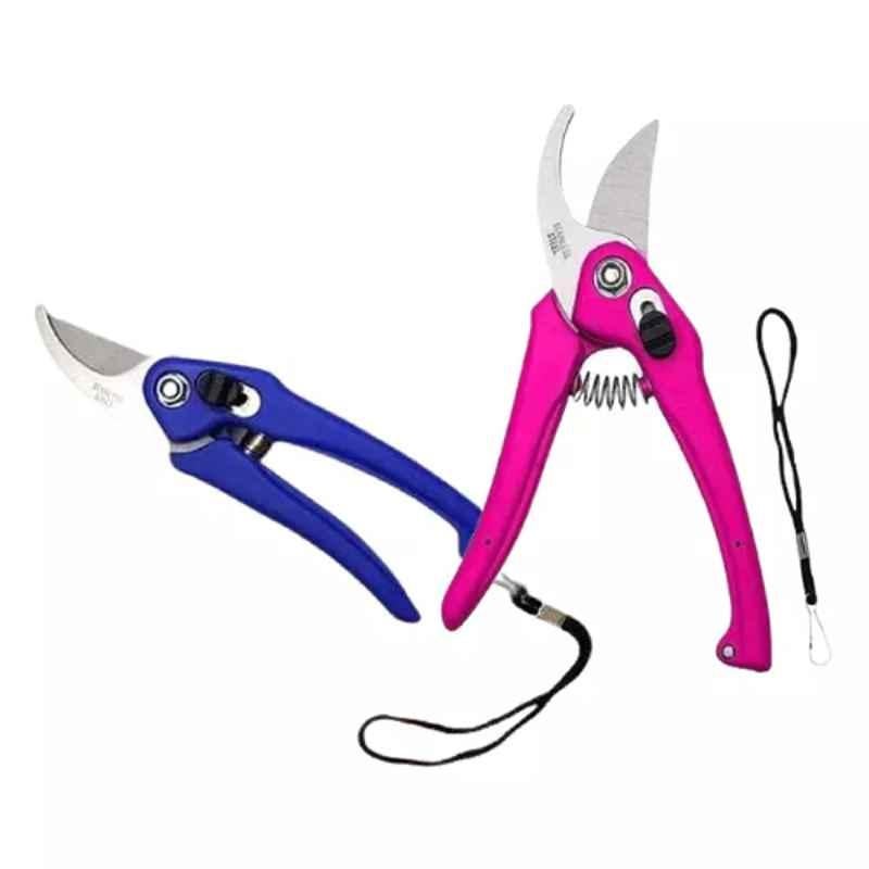 Sky Blue 0.98 inch Iron Bypass Pruner, SBPRUNERMDX0236 (Pack of 2)