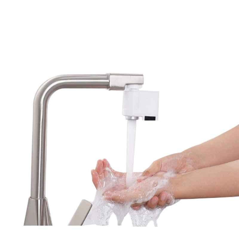 Plato White USB Rechargeable Metal Touchless Dual Sensor Water Saving Tap Faucet