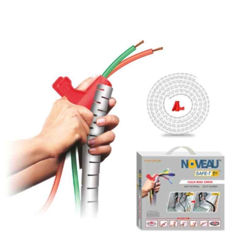 Noveau Safe-T-1ST 34mm 1.5mm Virgin HDPE White Cable Zipper with Colour Box, NSFZ34WT1105