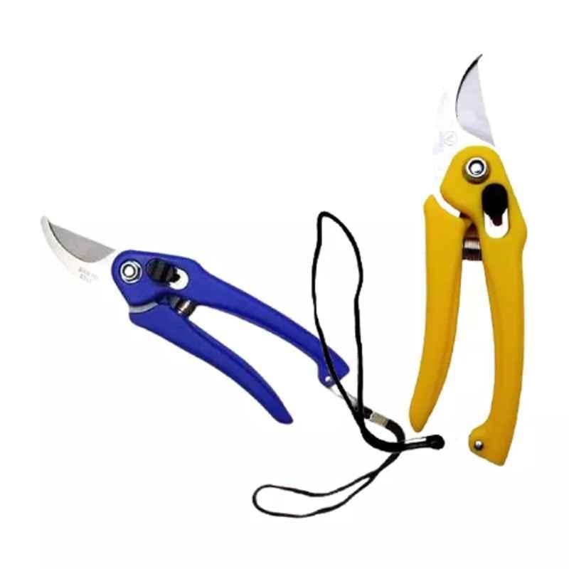 Sky Blue 0.98 inch Iron Bypass Pruner, SBPRUNERMDX0251 (Pack of 2)