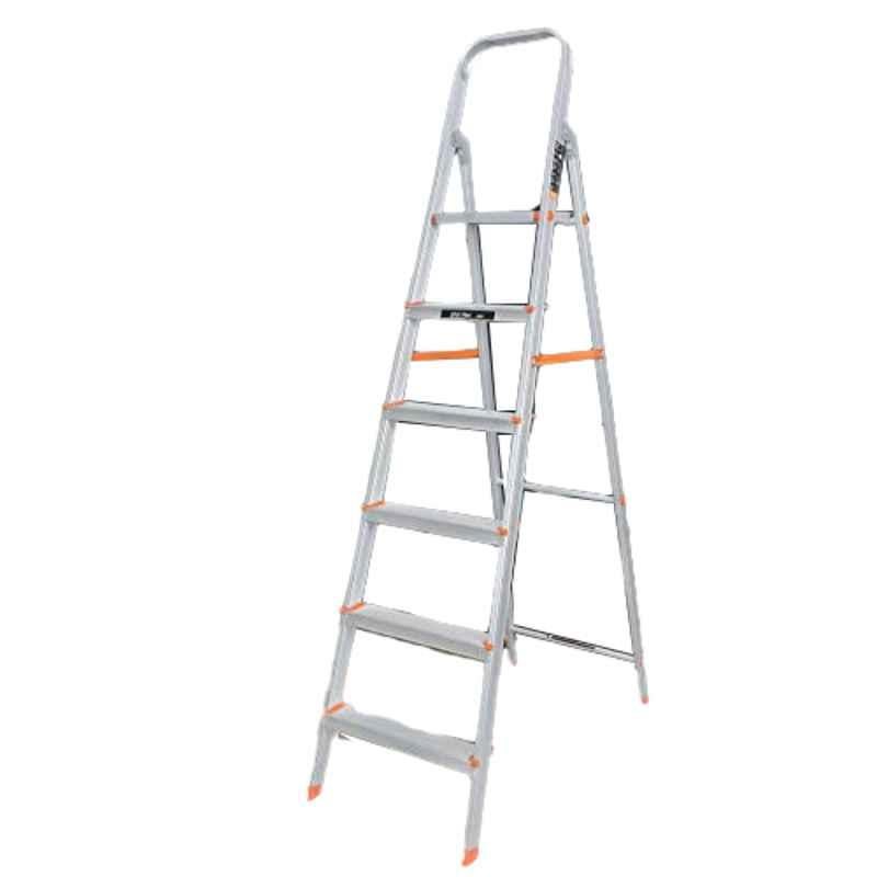 Plantex Aluminium Orange & Silver 6 Step Heavy Duty Ladder for Home, APS-681-6