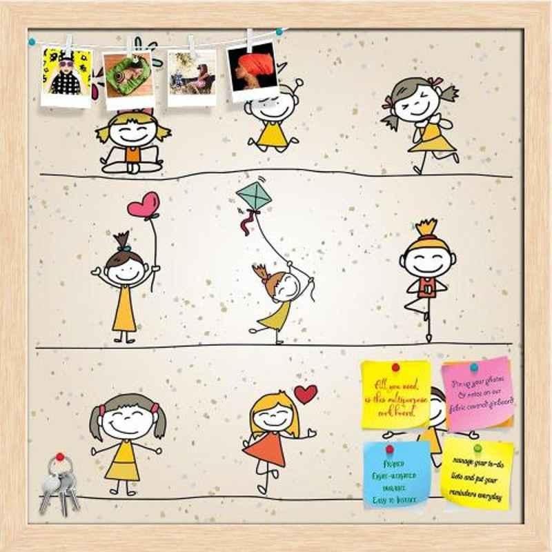 ArtzFolio 61x61x1cm Natural Brown Printed Bulletin Notice Pin Soft Board, AZSAO21397073BLB_FR_L_04_NB