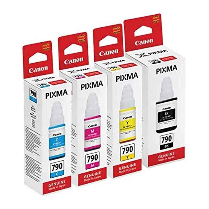 Canon Pixma GI-790 4 Pcs Black, Cyan, Magenta & Yellow Ink Bottle Cartridge Set